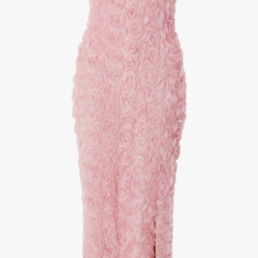 Elegant one shoulder Pink Floral Dress